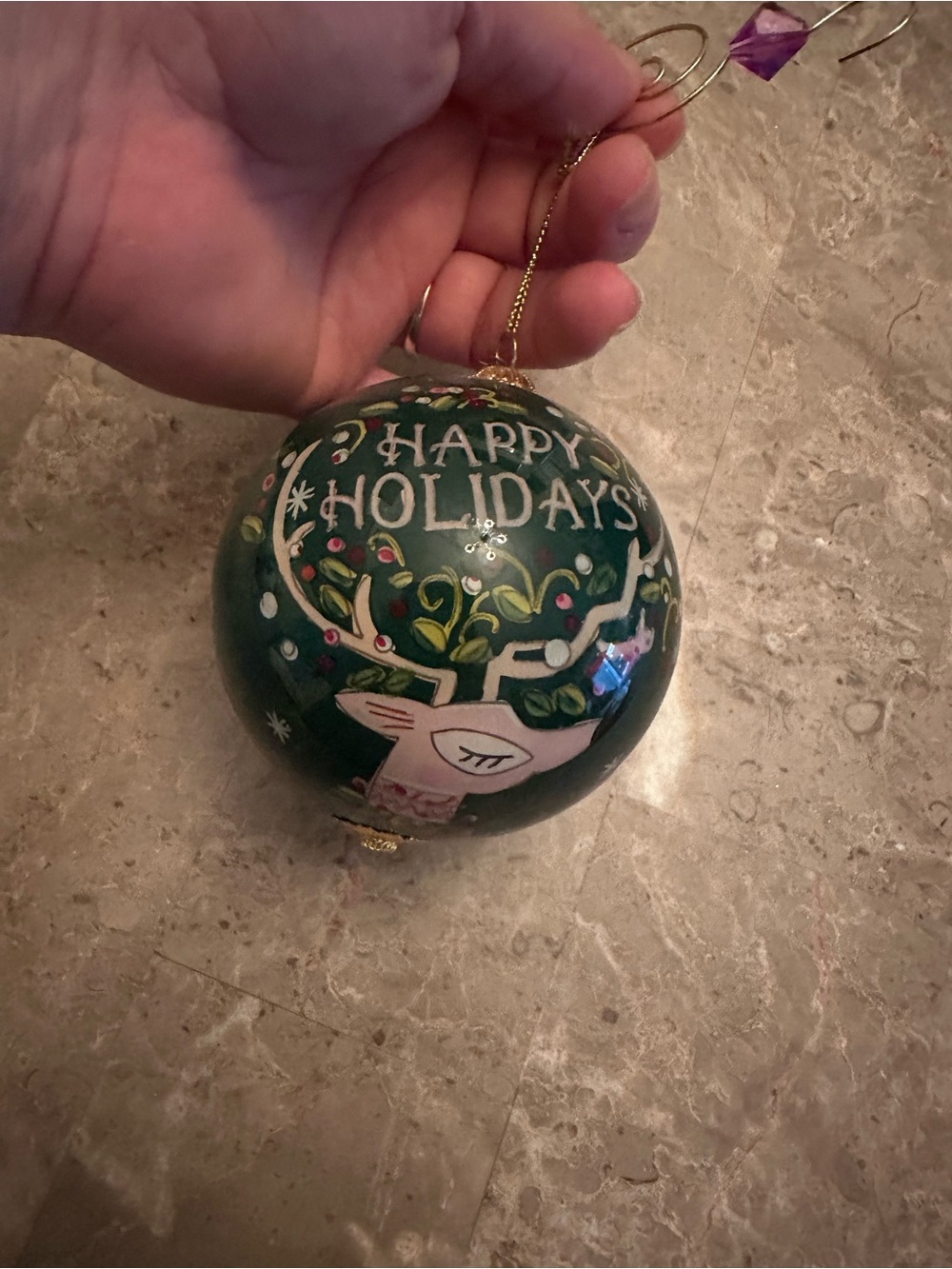 Pier 1 Li Bien Glass Hand painted Christmas Ornament  2019